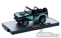 
              1966 Ford Bronco Maui & Sons 1/64 – M2 Diecast – Black/Mint Green
            