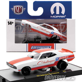 M2 Machines 1971 Dodge Challenger Funny Car in White/Red 1/64