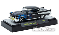 
              M2 Machines 1957 Chevy Bel Air Black w/Blue Flames 1/64
            