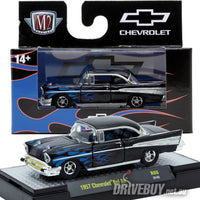 
              M2 Machines 1957 Chevy Bel Air Black w/Blue Flames 1/64
            