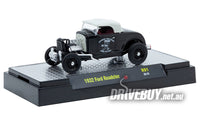 
              1932 Ford Roadster Kennedy Brothers 1/64 – M2 Diecast – Black/White
            