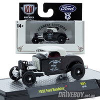 
              1932 Ford Roadster Kennedy Brothers 1/64 – M2 Diecast – Black/White
            