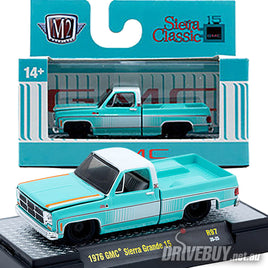 1976 GMC Sierra Grande 15 Custom 1/64 – M2 Machines – Turquoise/White