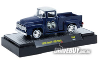 
              1956 Ford F100 Pickup Moon Equipped 1/64 - M2 Diecast - Blue Mooneyes
            