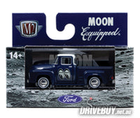 
              1956 Ford F100 Pickup Moon Equipped 1/64 - M2 Diecast - Blue Mooneyes
            