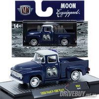
              1956 Ford F100 Pickup Moon Equipped 1/64 - M2 Diecast - Blue Mooneyes
            