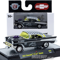 
              1957 Chevy Bel Air Gasser Edelbrock Equipped 1/64 - M2 Diecast - Black
            