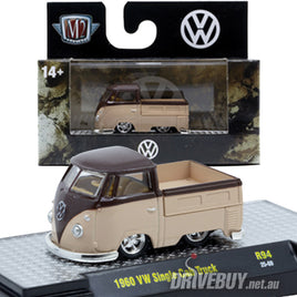 1960 VW Volkswagen Kombi Single Cab Pickup 1/64 - M2 Diecast - Cream Brown