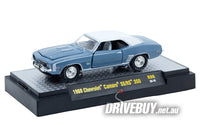 
              1969 Chevrolet Camaro SS/RS 350 1/64 – M2 Diecast – Blue
            