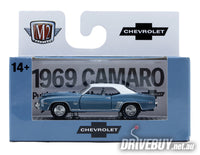 
              1969 Chevrolet Camaro SS/RS 350 1/64 – M2 Diecast – Blue
            