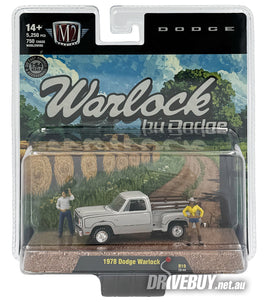 1978 Dodge Warlock Pickup Diorama 1/64 - M2 Diecast - Grey + Figurines