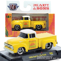 
              1956 Ford F100 Pickup Maui & Sons 1/64 - M2 Diecast - Yellow
            