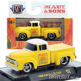 1956 Ford F100 Pickup Maui & Sons 1/64 - M2 Diecast - Yellow