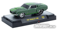 
              1967 Shelby Ford Mustang Fastback 1/64 - M2 Diecast - Green with Green Stripes
            