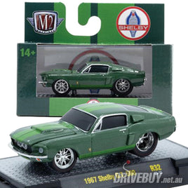 1967 Shelby Ford Mustang Fastback 1/64 - M2 Diecast - Green with Green Stripes