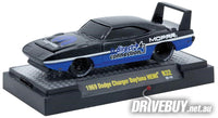 
              1969 Dodge Charger Daytona Hemi Direct Connection Mopar 1/64 - M2 Diecast - Blue Black
            