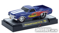 
              1970 Chevy El Camino SS 454 Demon Carbs 1/64 - M2 Diecast - Blue
            