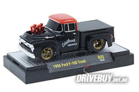 
              1956 Ford F100 Pickup Edelbrock 1/64 – M2 Diecast – Black
            