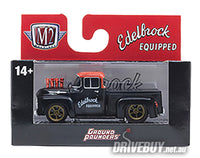 
              1956 Ford F100 Pickup Edelbrock 1/64 – M2 Diecast – Black
            
