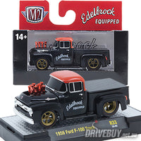 
              1956 Ford F100 Pickup Edelbrock 1/64 – M2 Diecast – Black
            