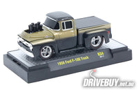 
              1956 Ford F100 Pickup Truck 1/64 – M2 Machines – Gold/Charcoal
            