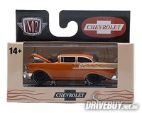 
              1957 Chevy 150 Post Sedan 1/64 – M2 Machines – Orange/Beige
            