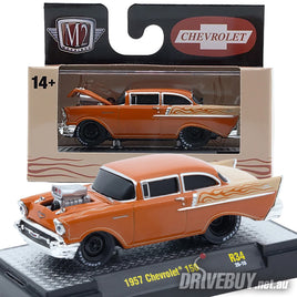1957 Chevy 150 Post Sedan 1/64 – M2 Machines – Orange/Beige