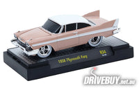 
              1958 Plymouth Fury 1/64 – M2 Machines – Pink/White
            