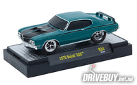 
              1970 Buick GSX 1/64 – M2 Machines – Teal/Black
            