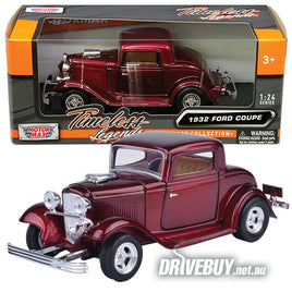 MOTORMAX TIMELESS LEGENDS 1932 FORD 3W COUPE IN DARK RED 1/24