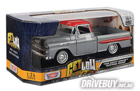 
              MotorMax Get Low 1958 Chevy Apache Fleetside Pickup Grey/Red 1/24
            