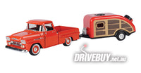 
              MotorMax 1958 Chevy Apache Pickup & Camper Trailer 1/24
            