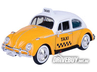 
              1966 VW Volkswagen Beetle Taxi 1/24 - MotorMax Diecast - Yellow White
            