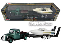 
              MotorMax 1937 Ford Pickup & Speedboat / Car Trailer 1/24
            