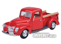 
              1940 Ford Pickup 1/24 - MotorMax Diecast - Red
            