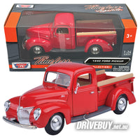 
              1940 Ford Pickup 1/24 - MotorMax Diecast - Red
            