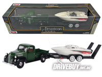 
              MotorMax 1941 Plymouth Pickup & Speedboat / Car Trailer 1/24
            