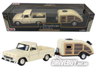 
              MotorMax 1966 Chevy Pickup (Cream) & Camper Trailer 1/24
            
