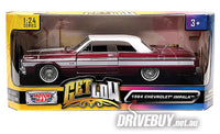 
              MOTORMAX GET LOW 1964 CHEVY IMPALA MAROON & WHITE 1/24
            