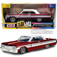 
              MOTORMAX GET LOW 1964 CHEVY IMPALA MAROON & WHITE 1/24
            