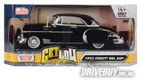 
              MotorMax Get Low 1950 Chevrolet Bel Air Hardtop Coupe in Black 1/24
            