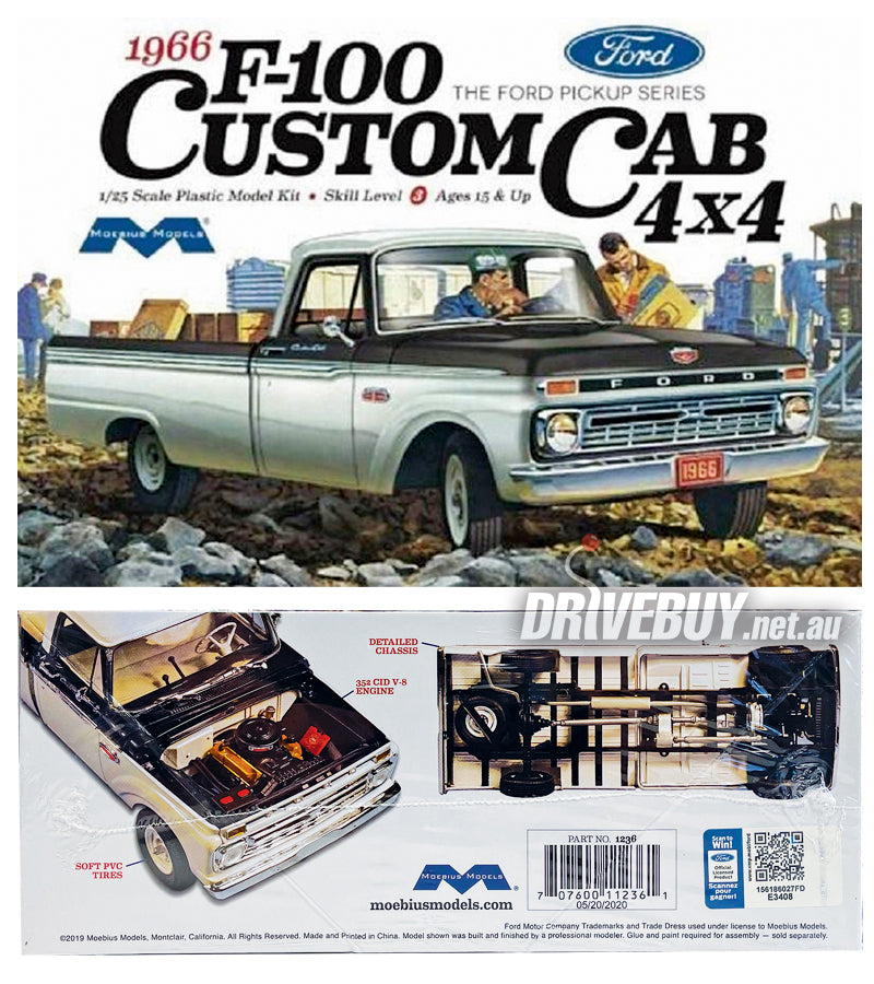 メビウス フォード 1966 1/25 F-100 ショートベッド ピックアップ 1966 Ford F100 Custom Cab 4x4 Pickup 1/25.. Moebius Model Kit