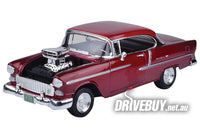 
              1955 Chevy Bel Air Coupe 1/18 - MotorMax Diecast - Burgundy Red
            