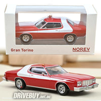 
              1975 Ford Gran Torino Starsky & Hutch 1/43 - NoRev Diecast - Red and White
            