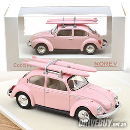1973 Volkswagen Beetle with Surfboards 1/43 – NoRev – Pink