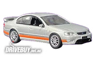 
              Ford BF Falcon Typhoon 1/64 – OzWheels FSD S3 – Silver with Orange Stripes
            