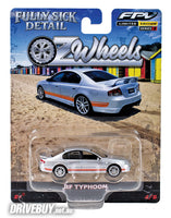 
              Ford BF Falcon Typhoon 1/64 – OzWheels FSD S3 – Silver with Orange Stripes
            
