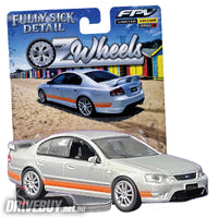 
              Ford BF Falcon Typhoon 1/64 – OzWheels FSD S3 – Silver with Orange Stripes
            