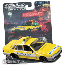 1986 Holden VL Commodore Police Burnout  1/64 - OzWheels Diecast - Yellow