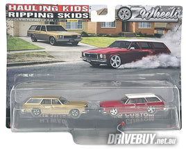 Holden HJ Wagon Twin Pack 1/64 - OzWheels Diecast Haulin Kids Rippin Skids